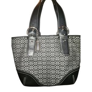 COACH Mini Signature Handbag gray 6383
